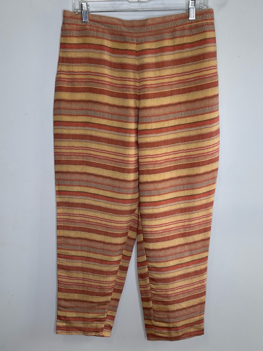 Libas Women’s Ethnic Silk Blend Striped Crop Pants Size M/L